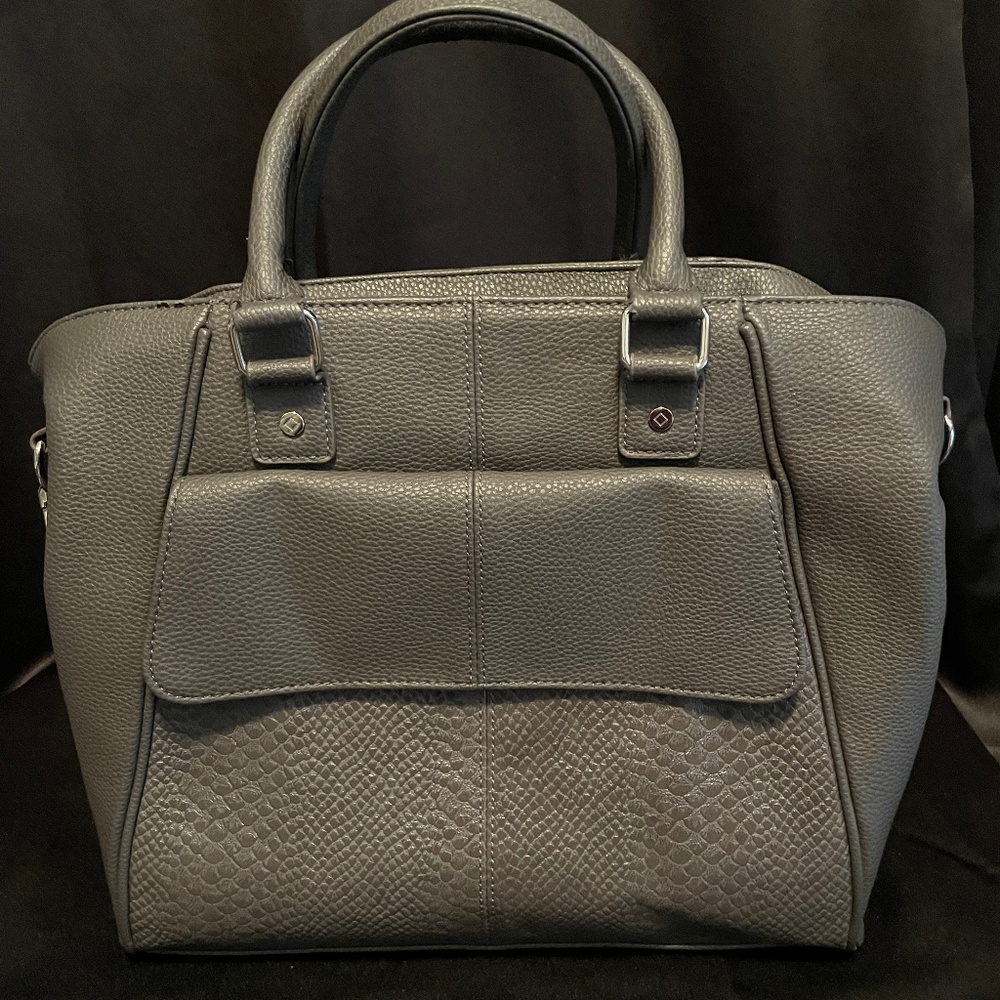 Jewell by 31 Gray Faux Leather Tote / Purse Bag